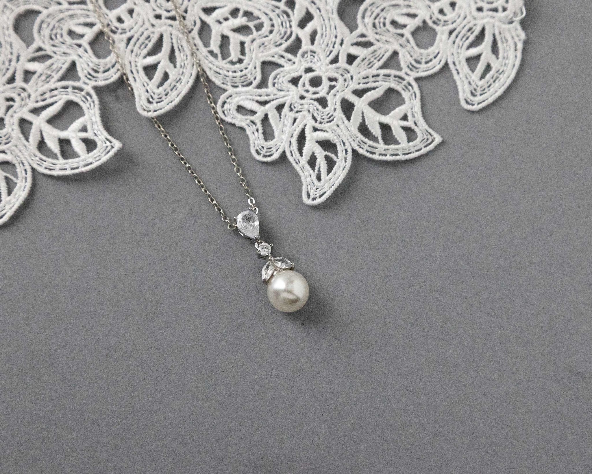 Ivory Pearl Drop Pendant Necklace - Pendant - Cassandra Lynne