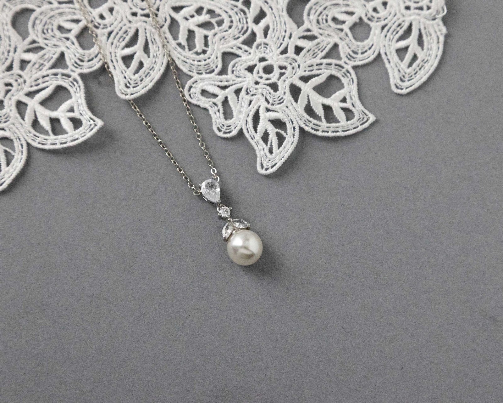 Ivory Pearl Drop Pendant Necklace - Pendant - Cassandra Lynne
