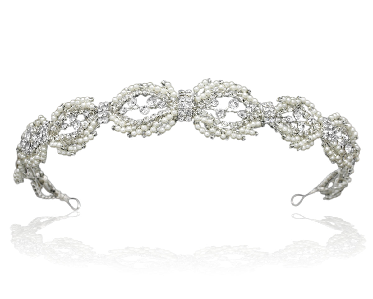 Ivory Pearls Elegant Bridal Headband - Cassandra Lynne
