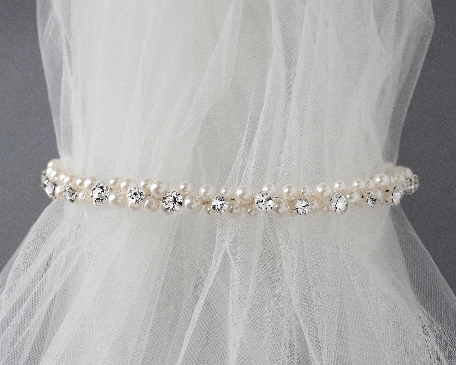 Ivory Pearl and Rhinestones Bridal Headband