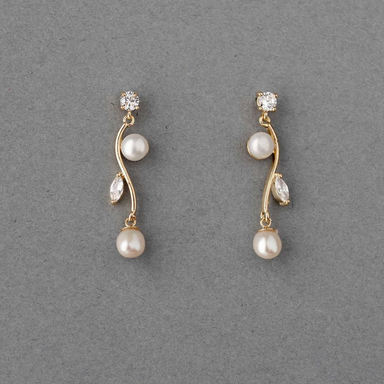 Ivory Pearl Vine Earrings - Earrings - Cassandra Lynne