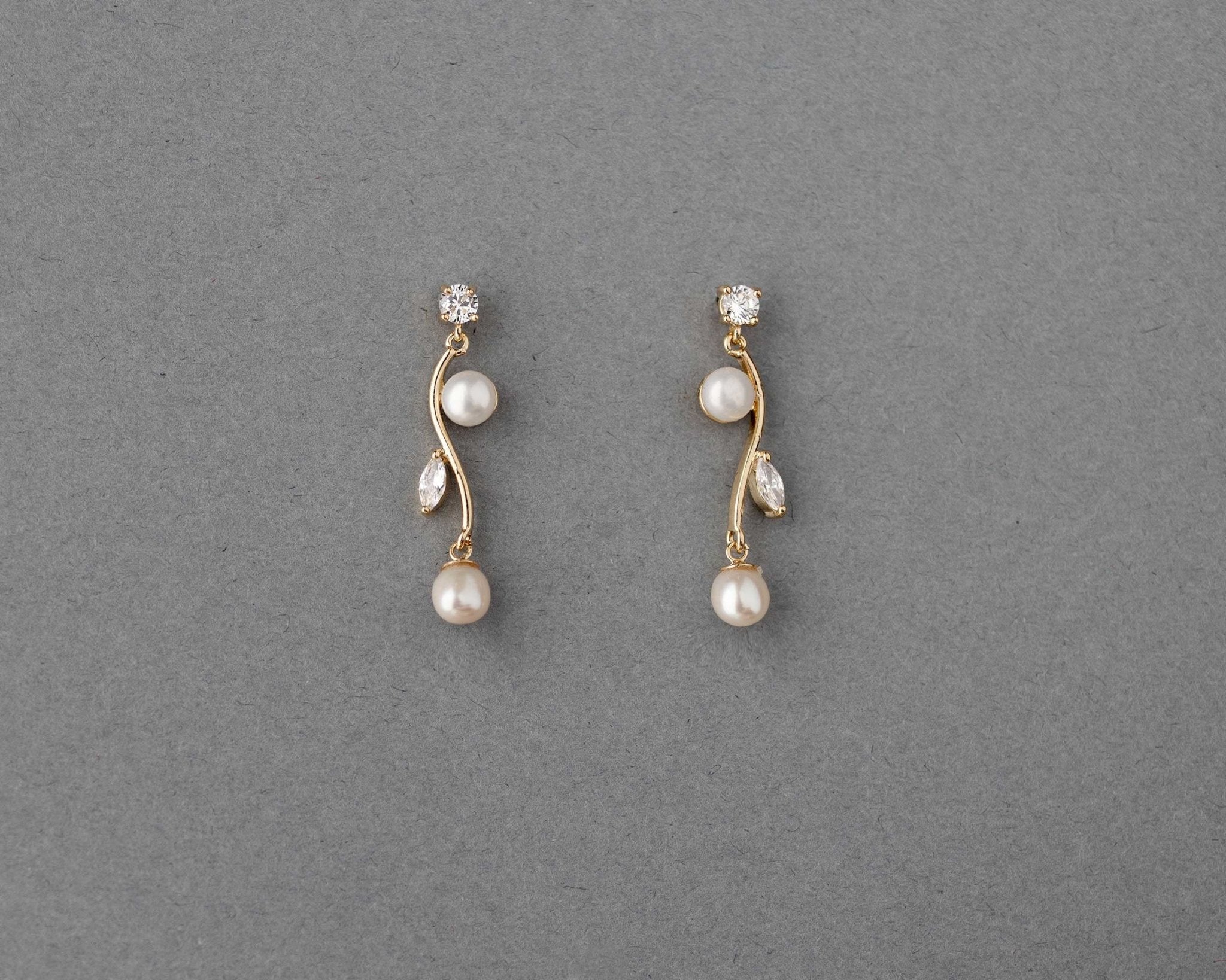 Ivory Pearl Vine Earrings - Earrings - Cassandra Lynne