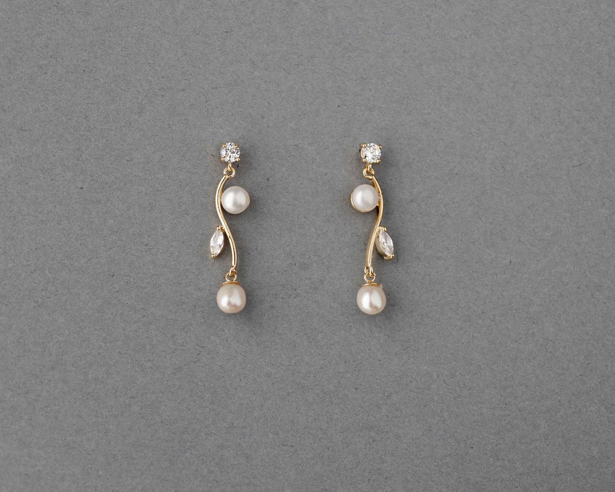 Ivory Pearl Vine Earrings - Earrings - Cassandra Lynne