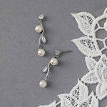 Ivory Pearl Vine Earrings - Earrings - Cassandra Lynne