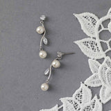 Ivory Pearl Vine Earrings - Earrings - Cassandra Lynne