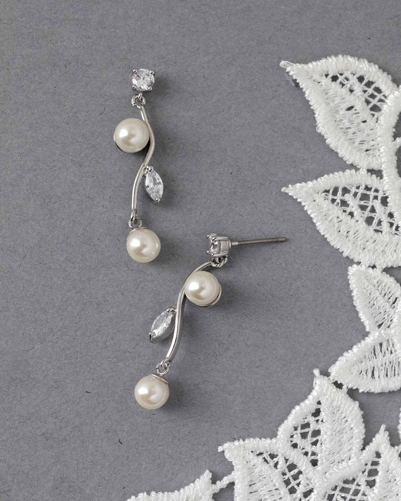 Ivory Pearl Vine Earrings - Earrings - Cassandra Lynne