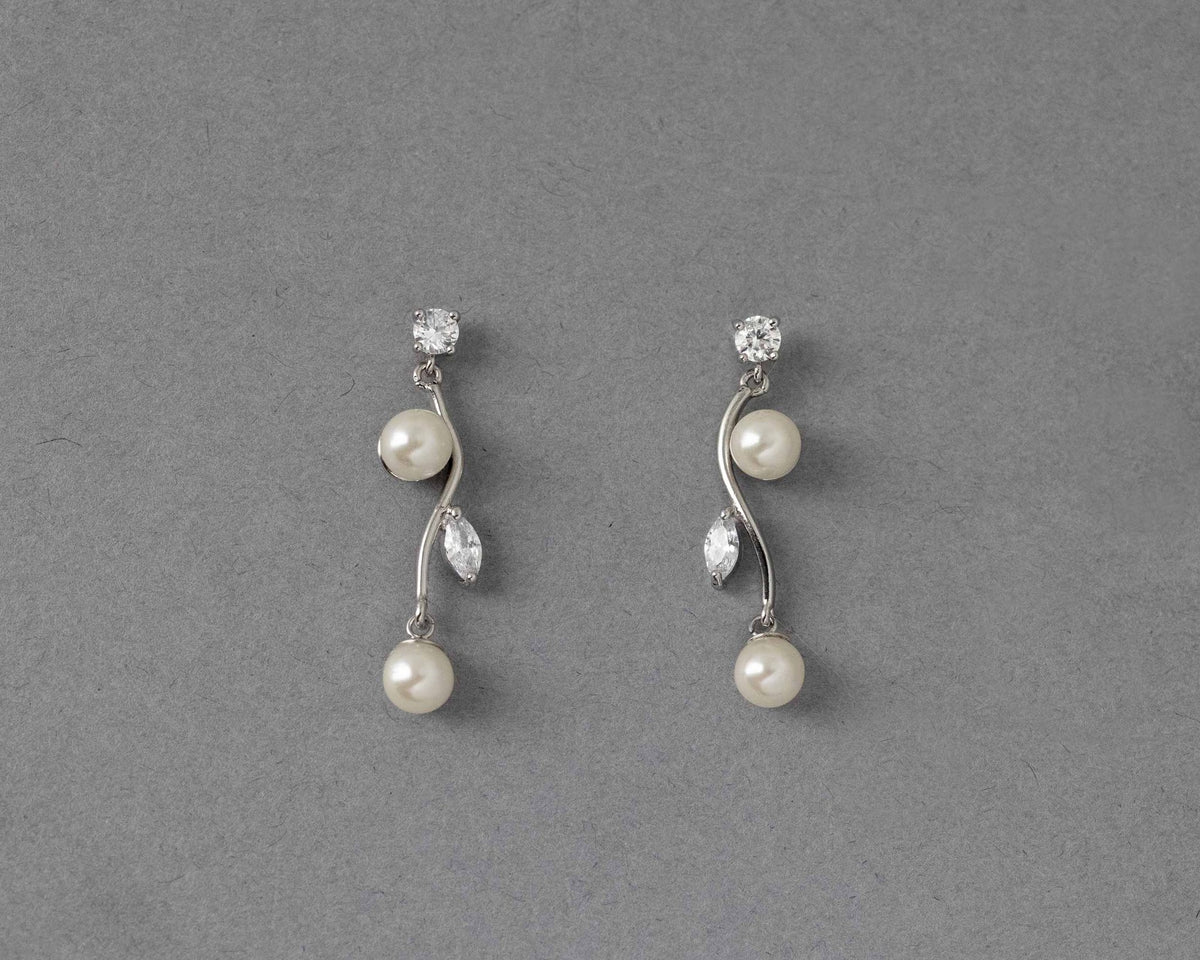 Ivory Pearl Vine Earrings - Earrings - Cassandra Lynne