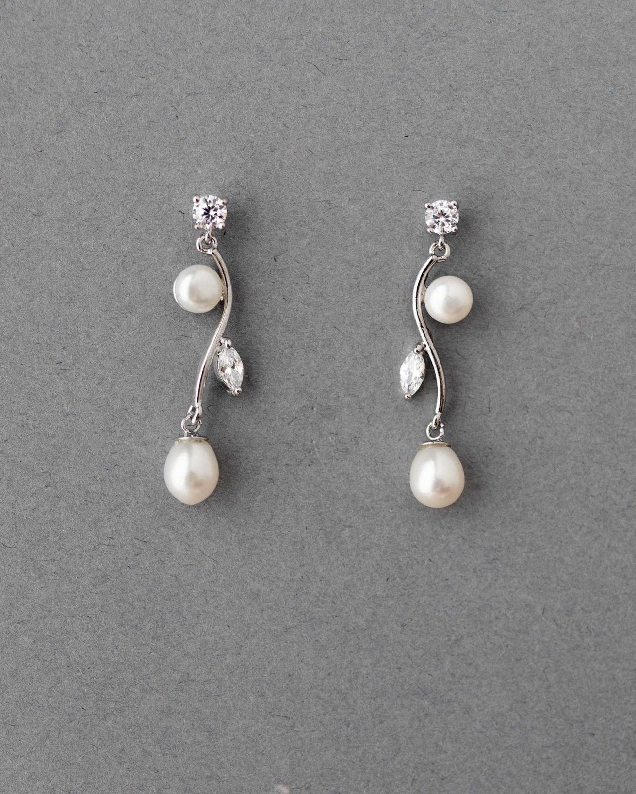 Ivory Freshwater Pearl Vine Earrings - Earrings - Cassandra Lynne