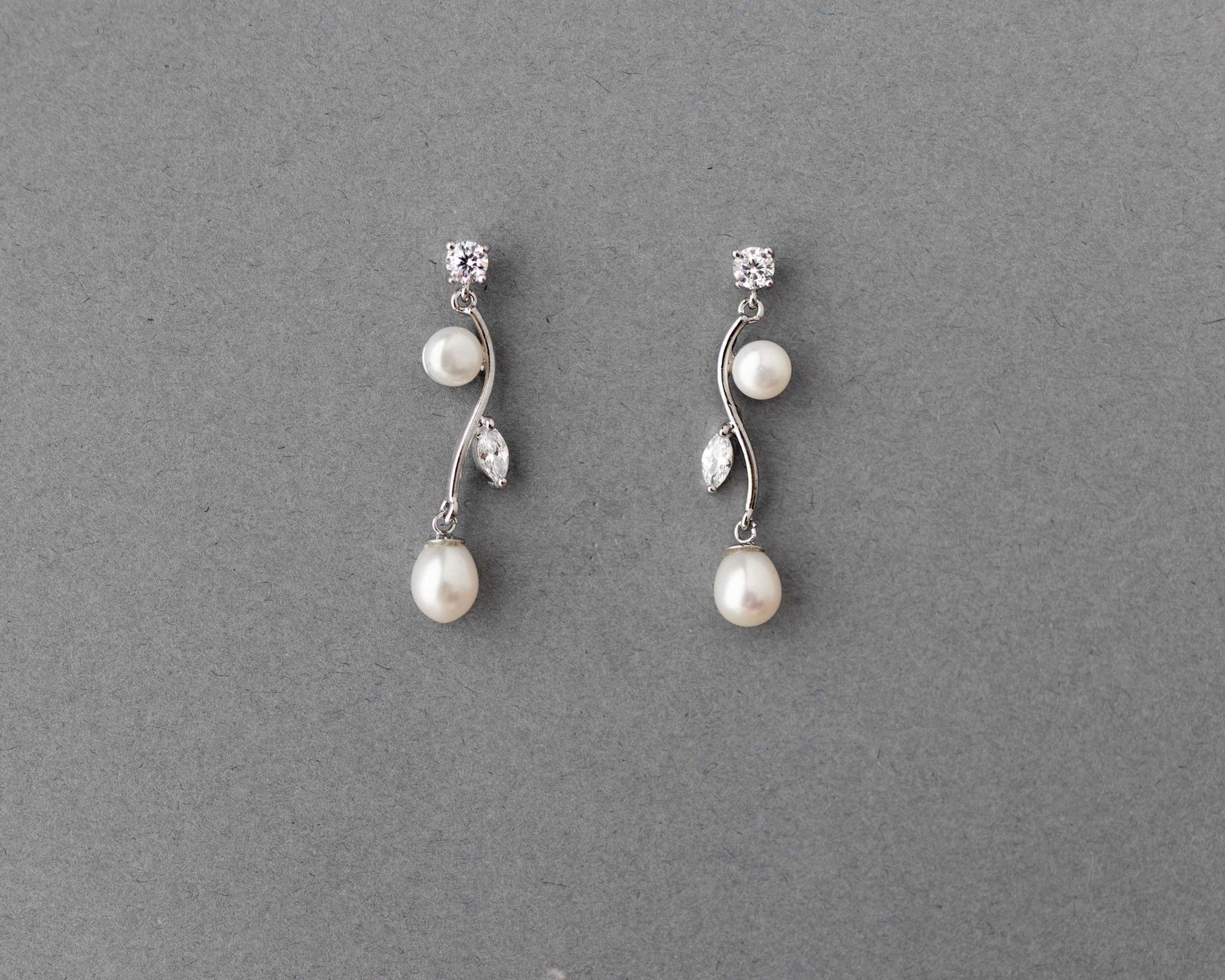 Ivory Pearl Vine Earrings - Earrings - Cassandra Lynne
