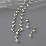 Ivory Pearl Vines Wedding Necklace and Earrings - Necklace Set - Cassandra Lynne