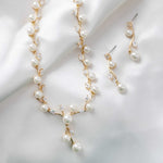 Ivory Pearl Vines Wedding Necklace and Earrings - Necklace Set - Cassandra Lynne