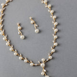 Ivory Pearl Vines Wedding Necklace and Earrings - Necklace Set - Cassandra Lynne