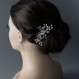 Ivory Pearl Wedding Hair Comb with Marquise Rhinestone - Hair Comb - Cassandra Lynne