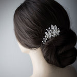 Ivory Pearls and Silver Leaves Mini Clip - Hair Clips - Cassandra Lynne