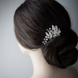 Ivory Pearls and Silver Leaves Mini Clip - Hair Clips - Cassandra Lynne