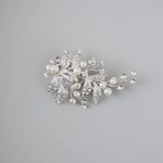 Ivory Pearls and Silver Leaves Mini Clip - Hair Clips - Cassandra Lynne