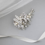Ivory Pearls and Silver Leaves Mini Clip - Hair Clips - Cassandra Lynne