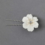 Ivory Porcelain Flower Pearl Hair Pin - Hair Pins - Cassandra Lynne