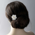 Ivory Porcelain Flower Pearl Hair Pin - Hair Pins - Cassandra Lynne