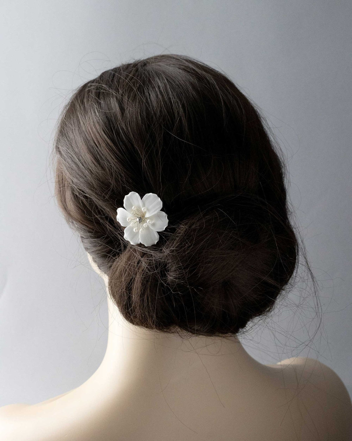 Ivory Porcelain Flower Pearl Hair Pin - Hair Pins - Cassandra Lynne