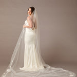 Simple Vine Lace Cathedral Bridal Veil Cathedral Length - Cassandra Lynne
