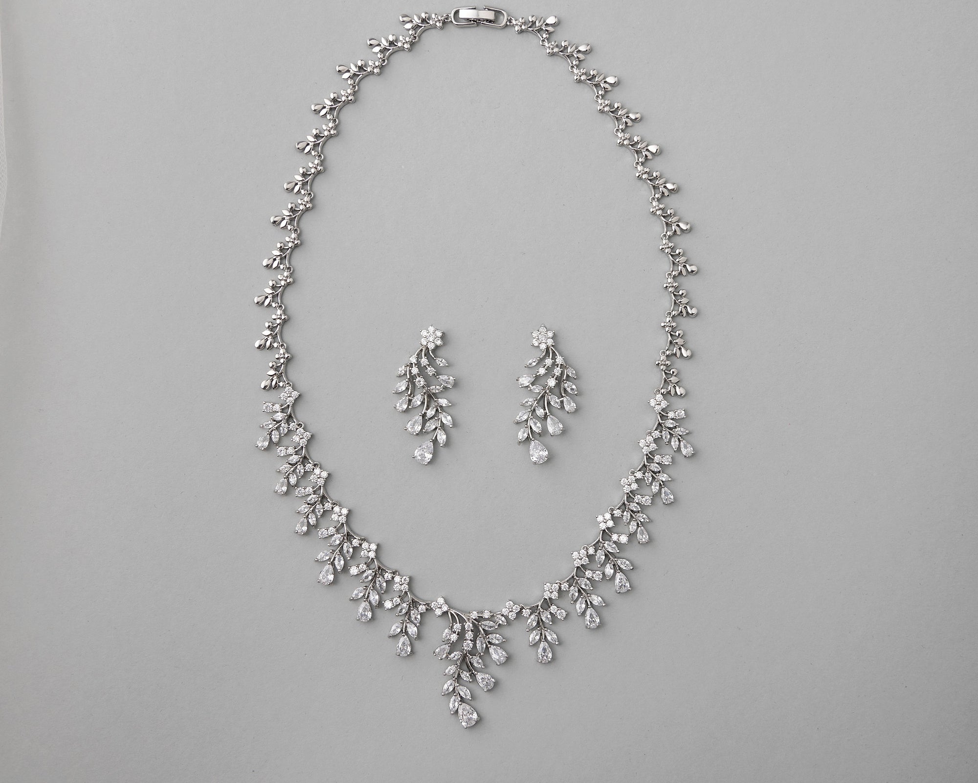 Vine Drops CZ Birdal Necklace Set - Cassandra Lynne