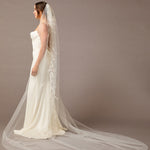 Cathedral Veil with Beaded Appliques at the Comb Cathedra Length - Cassandra Lynne