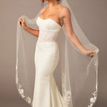 Lace Beaded Waltz Mantilla Wedding Veil