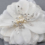 Large Bridal Hair Flower with Pearl Center - Hair Flower - Cassandra Lynne