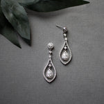 Layered CZ Teardrop Earrings for the Bride - Earrings - Cassandra Lynne