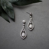 Layered CZ Teardrop Earrings for the Bride - Earrings - Cassandra Lynne