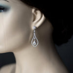 Layered CZ Teardrop Earrings for the Bride - Earrings - Cassandra Lynne