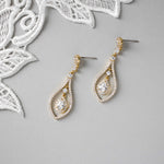 Layered CZ Teardrop Earrings for the Bride - Earrings - Cassandra Lynne