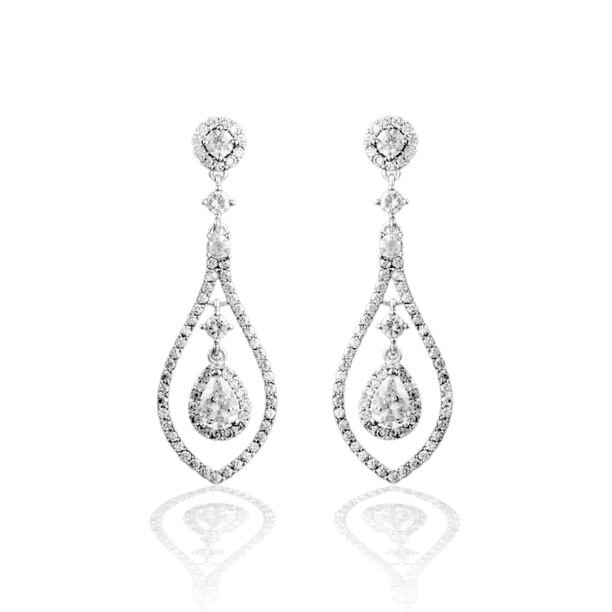 Layered Cz Teardrop Earrings For The Bride Cassandra Lynne