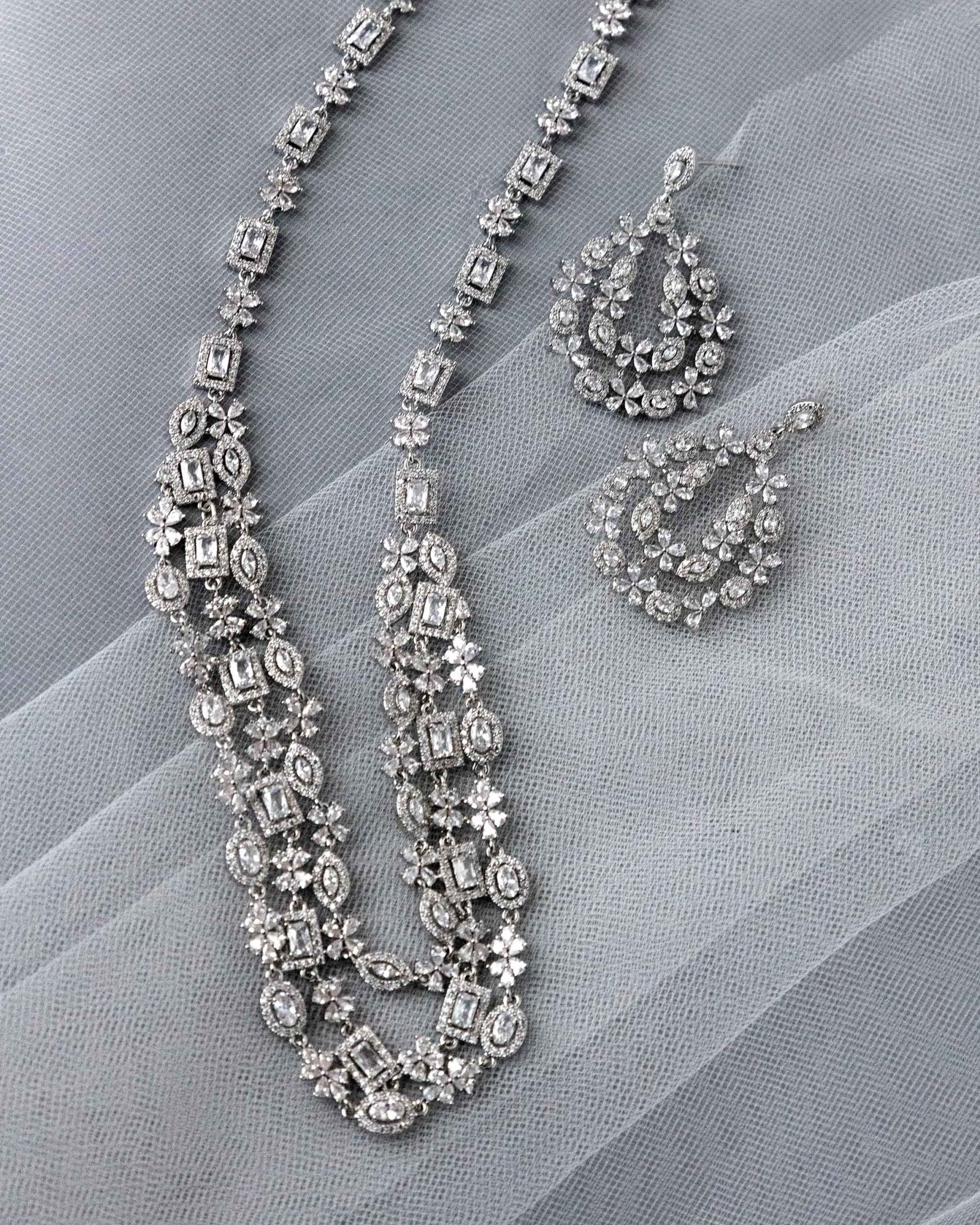 Layered Jewels CZ Bridal Jewelry Set - Necklace Set - Cassandra Lynne