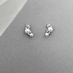 Leaf and Pearl CZ Stud Earrings - Earrings - Cassandra Lynne