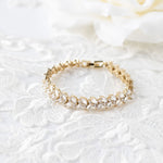Leaf Bridal Tennis Bracelet of CZ - Bracelet - Cassandra Lynne