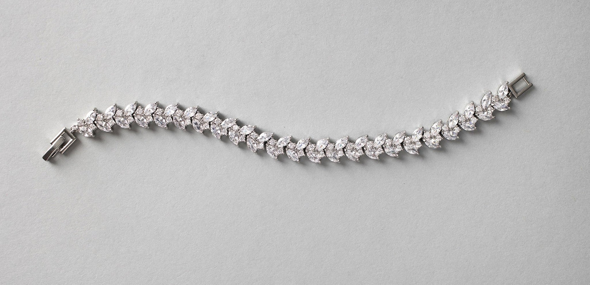 Leaf Bridal Tennis Bracelet of CZ - Bracelet - Cassandra Lynne