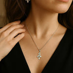 Leaf CZ Pendant Necklace Set - Necklace Set - Cassandra Lynne