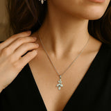 Leaf CZ Pendant Necklace Set - Necklace Set - Cassandra Lynne