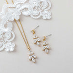 Leaf CZ Pendant Necklace Set - Necklace Set - Cassandra Lynne