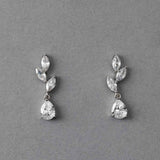 Leaf Pear Drop CZ Pendant & Earrings - Earrings - Cassandra Lynne