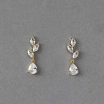 Leaf Pear Drop CZ Pendant & Earrings - Earrings - Cassandra Lynne