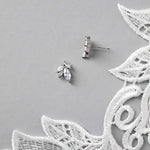 Leaf Stud CZ Earrings - Earrings - Cassandra Lynne