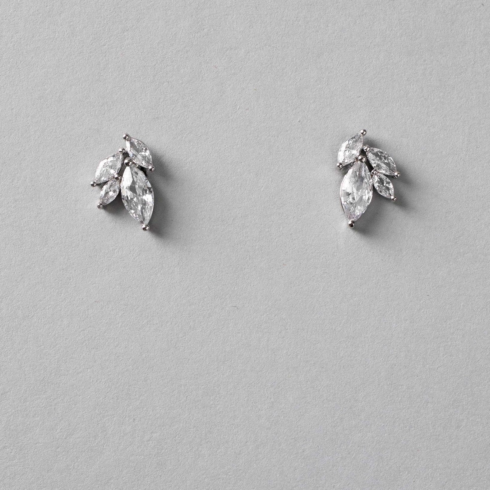 Leaf Stud CZ Earrings - Earrings - Cassandra Lynne