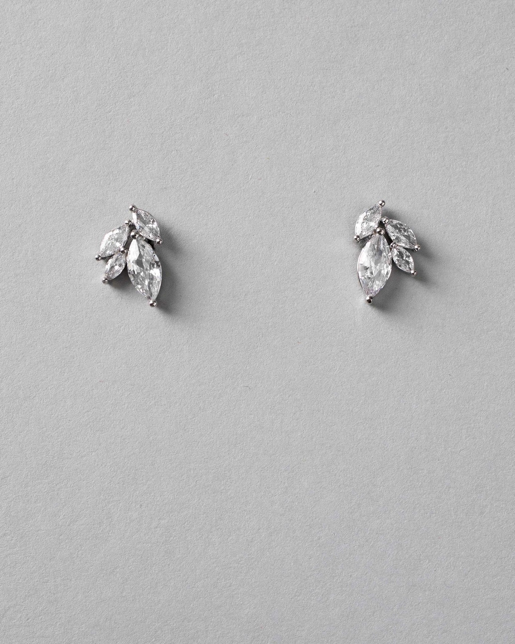 Leaf Stud CZ Earrings - Earrings - Cassandra Lynne