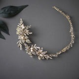 Light Gold Beach Wedding Headpiece - Headband - Cassandra Lynne