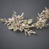 Light Gold Beach Wedding Headpiece - Headband - Cassandra Lynne