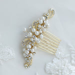 Small Swirls and Ivory Pearl Comb - Cassandra Lynne