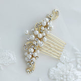 Small Swirls and Ivory Pearl Comb - Cassandra Lynne